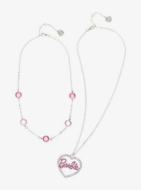 Barbie Heart Rhinestone Necklace Set | Hot Topic