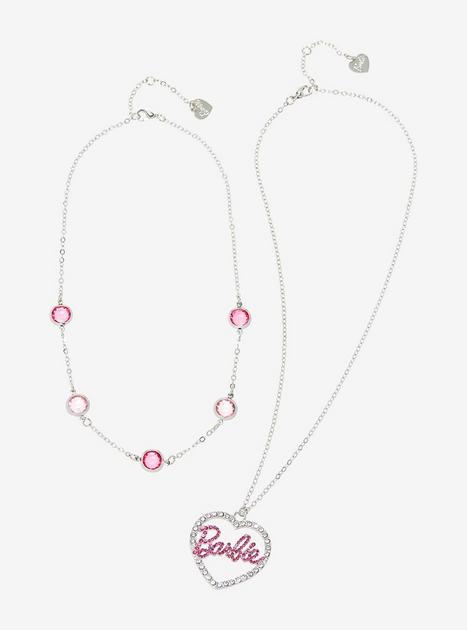 Pink Barbie Necklace (Silver)