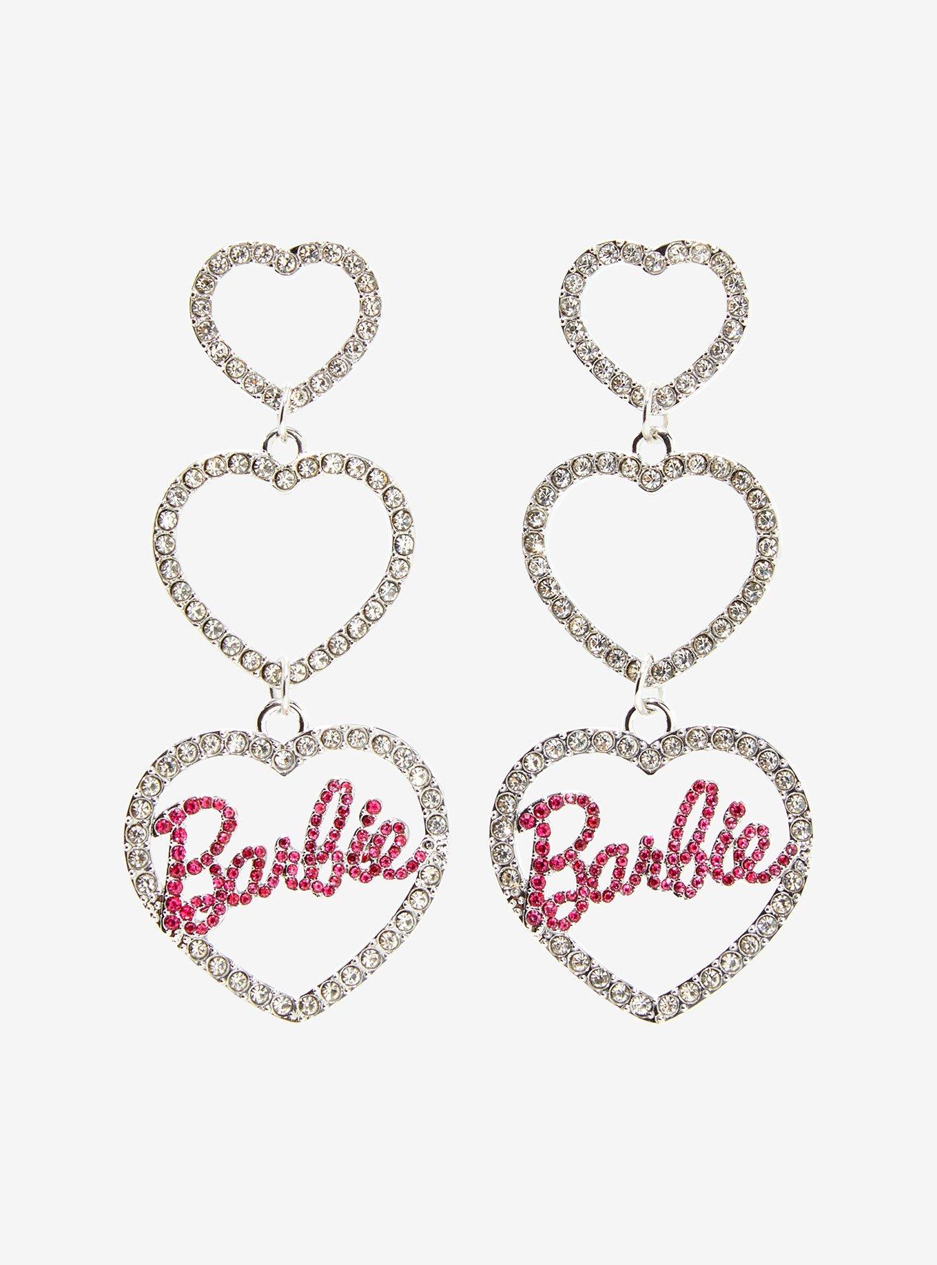 Barbie Hearts Bling Earrings, , hi-res