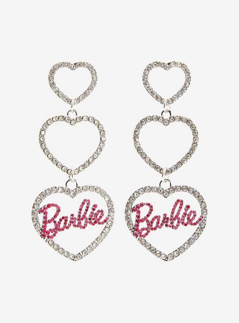 Barbie Hearts Bling Earrings | Hot Topic