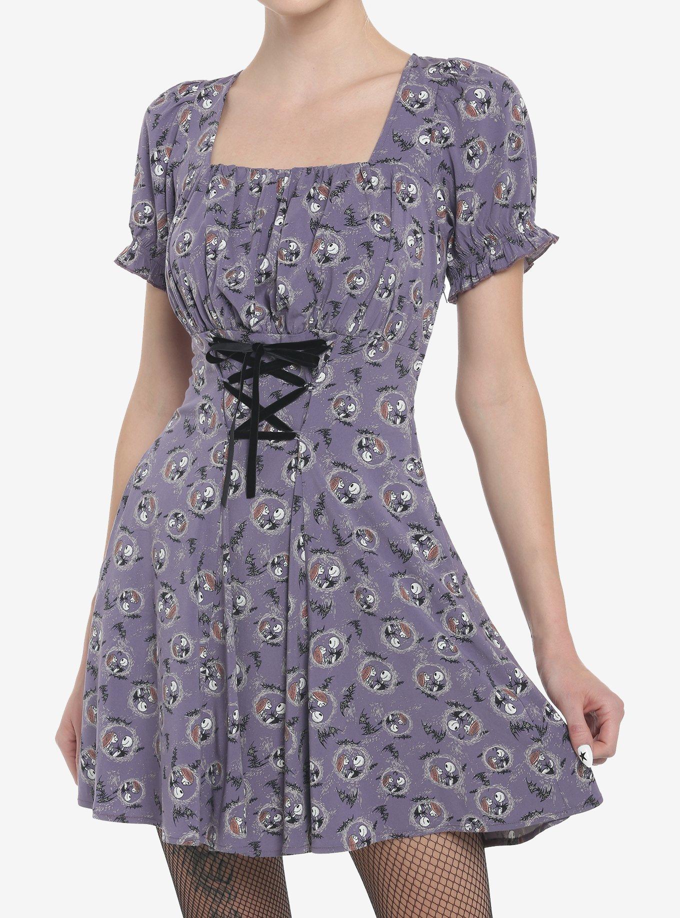 Her Universe The Nightmare Before Christmas Jack & Sally Corset Dress, MULTI, hi-res