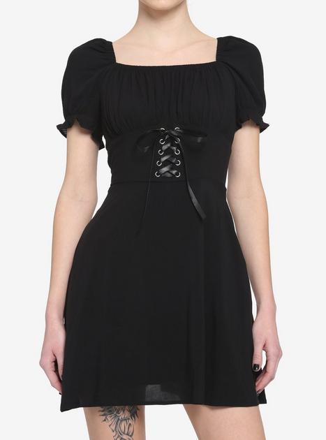 Black Puff Sleeve Corset Dress | Hot Topic