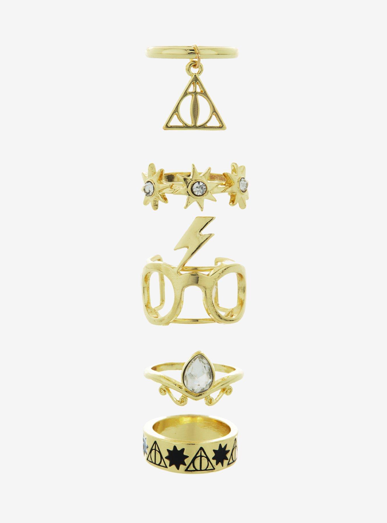 Harry Potter Gold Icons Ring Set, , hi-res