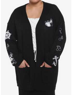 Disney Steamboat Willie Icons Open Cardigan Plus Size, , hi-res