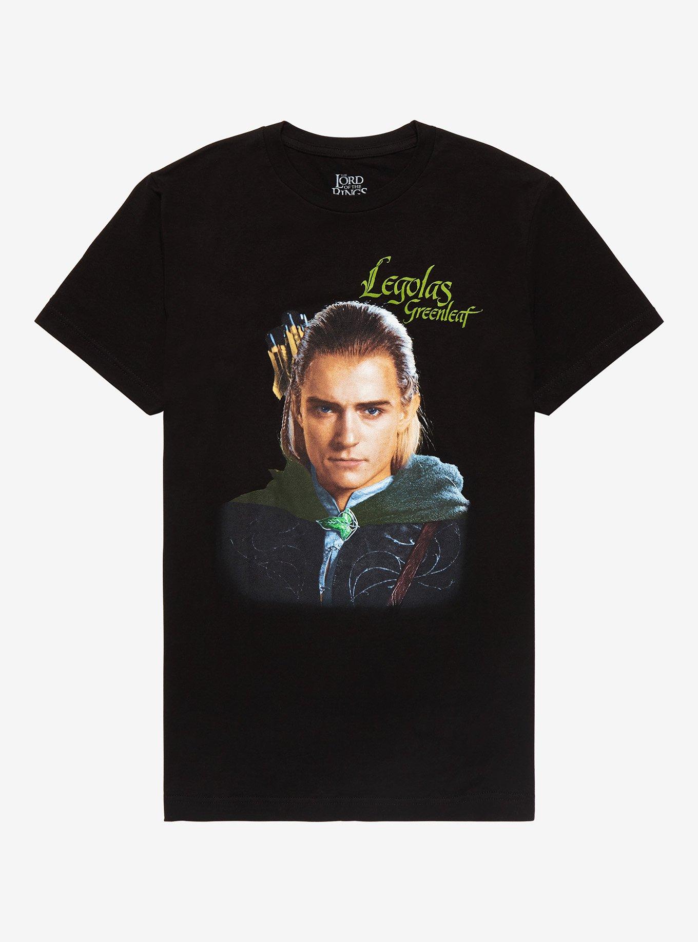The Lord of the Rings Legolas Greenleaf Portrait T-Shirt - BoxLunch Exclusive, BLACK, hi-res