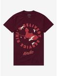 Studio Ghibli Kiki's Delivery Service Silhouette Women's T-Shirt - BoxLunch Exclusive, BURGUNDY, hi-res