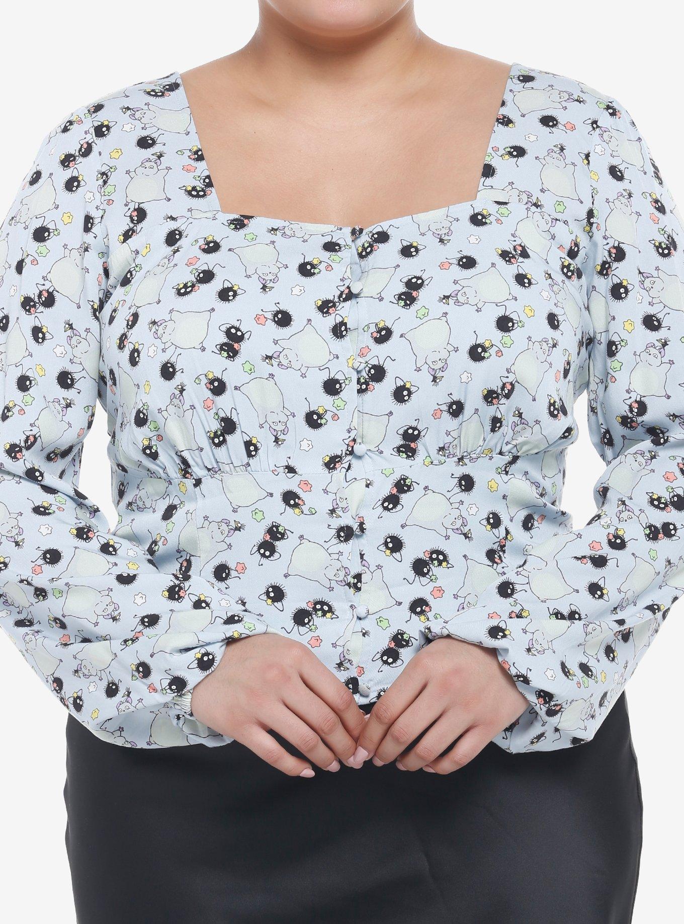 Her Universe Studio Ghibli Spirited Away Soot Sprites Crop Woven Top Plus Size, MULTI, hi-res