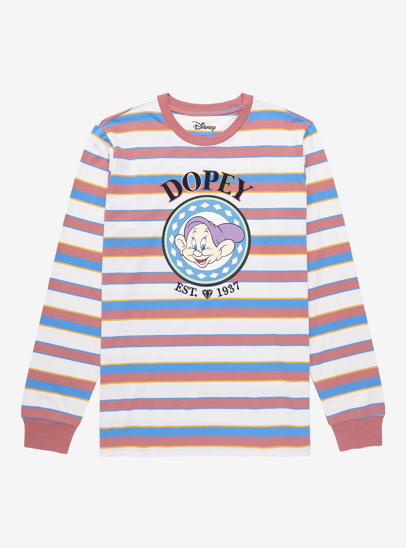 Disney Snow White and the Seven Dwarfs Dopey Striped Long Sleeve T-Shirt - BoxLunch Exclusive, , hi-res