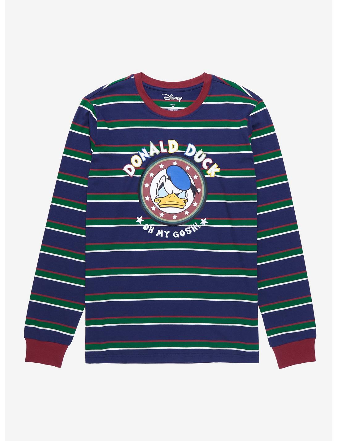 Disney Donald Duck Striped Long Sleeve T-Shirt - BoxLunch Exclusive, MULTI, hi-res