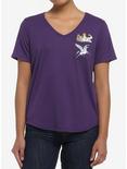 Her Universe Disney Hercules Embroidered Ribbed V-Neck Top, PLUM, hi-res