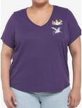 Her Universe Disney Hercules Embroidered Ribbed V-Neck Top Plus Size, PLUM, hi-res