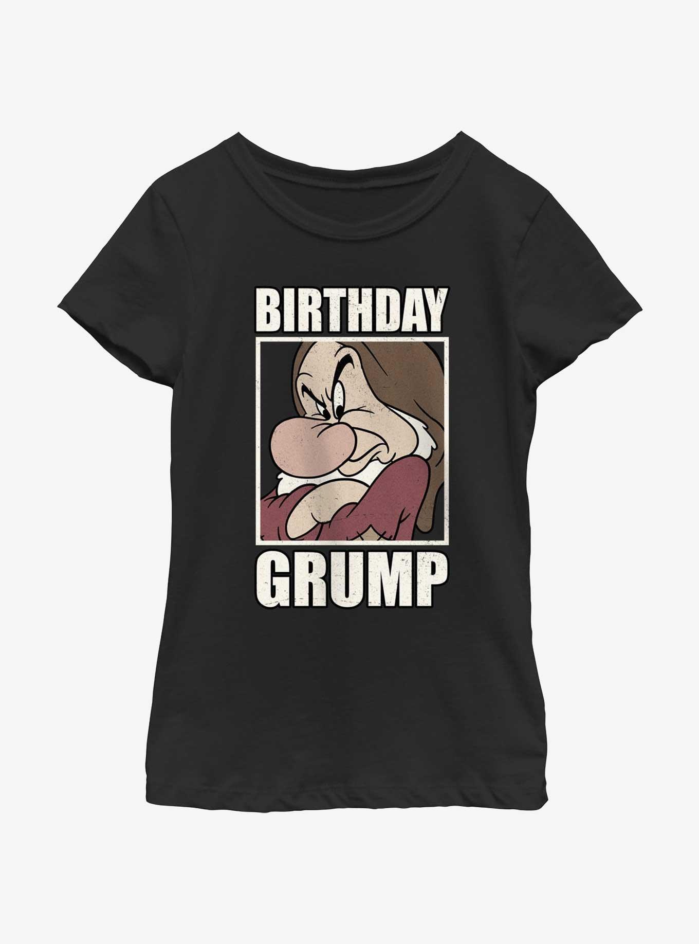 Disney Snow White and the Seven Dwarfs Grumpy Bday T-Shirt, BLACK, hi-res