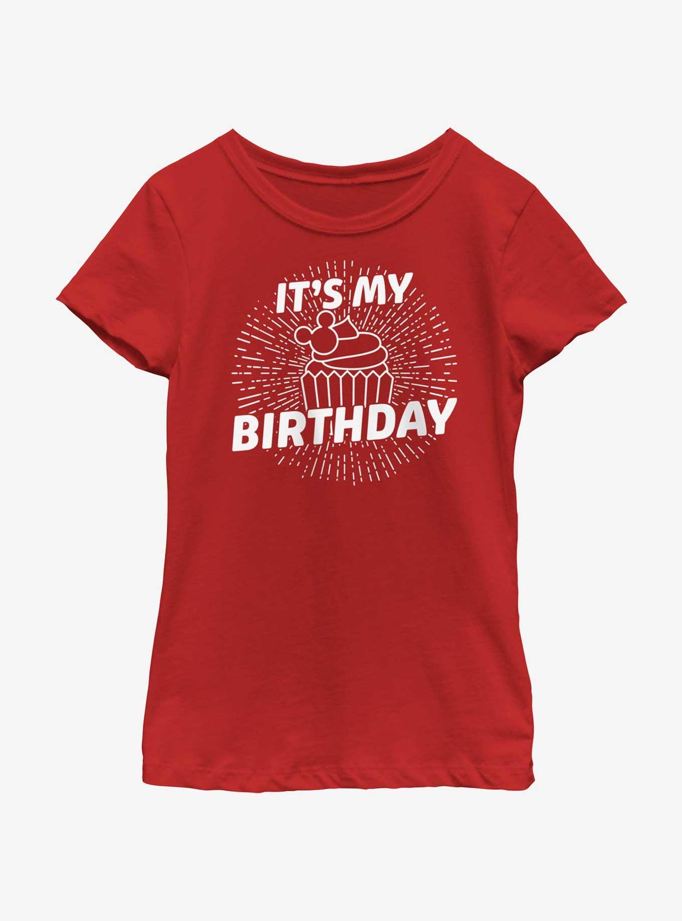 Disney Mickey Mouse Birthday Cupcake T-Shirt, RED, hi-res