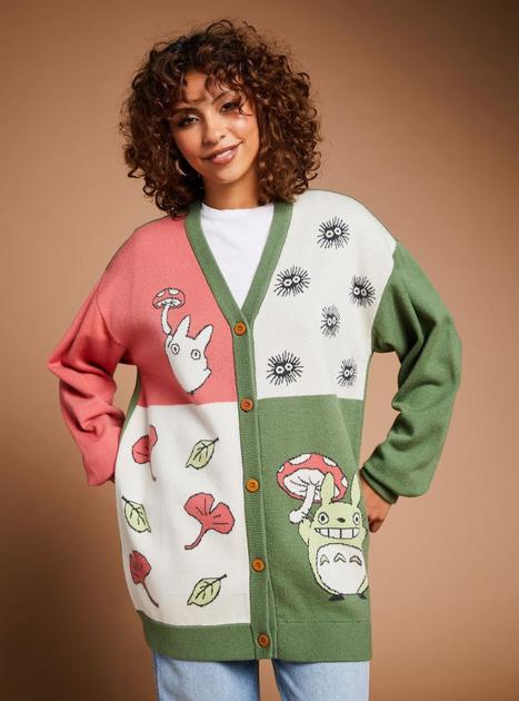 人気アイテム Studio Cardigan Women's Panel Totoro Neighbor My Ghibli トップス