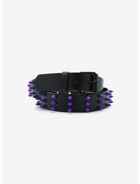 Black & Purple Spike Belt, , hi-res
