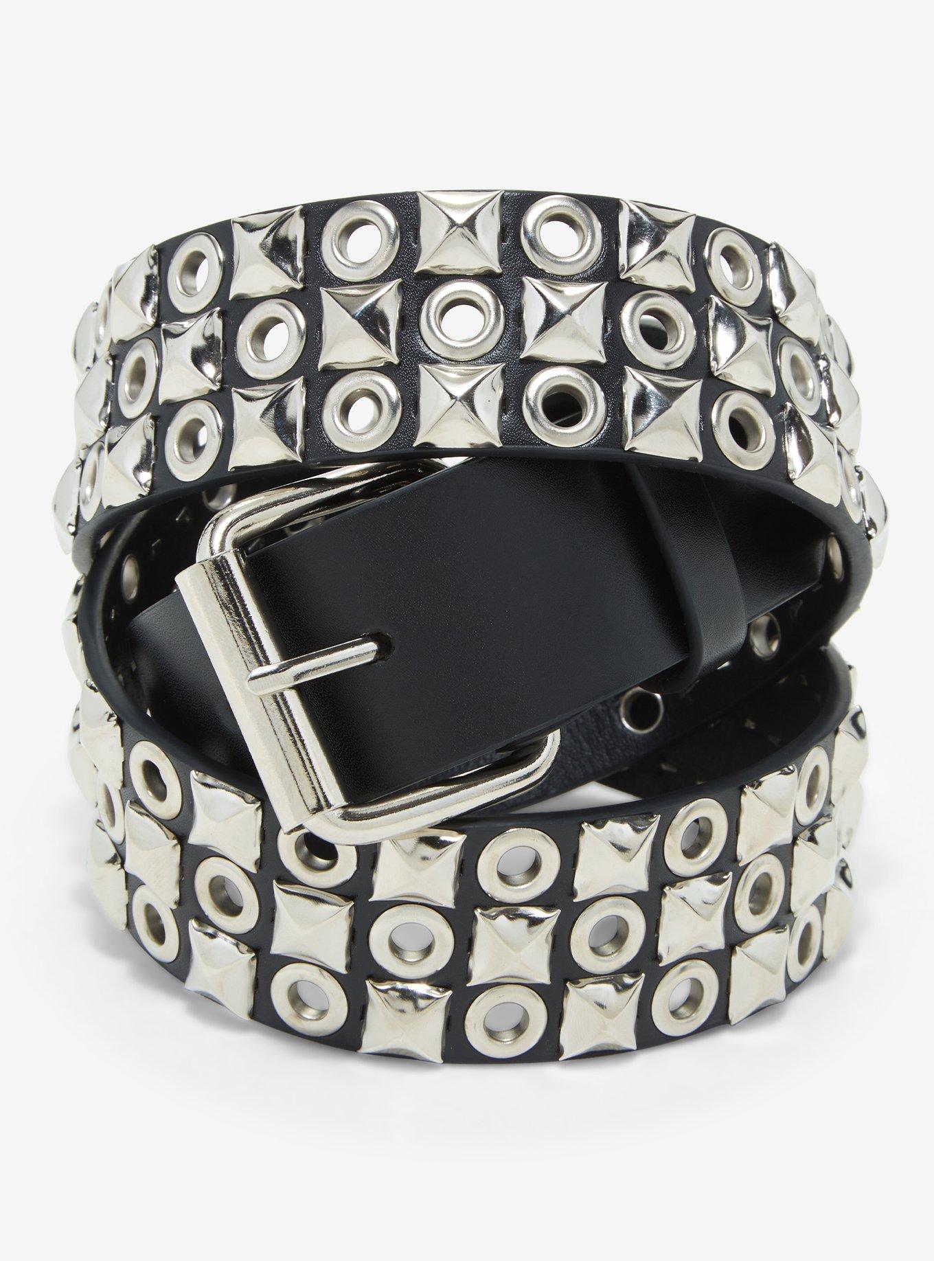Black Pyramid Grommet Belt Hot Topic