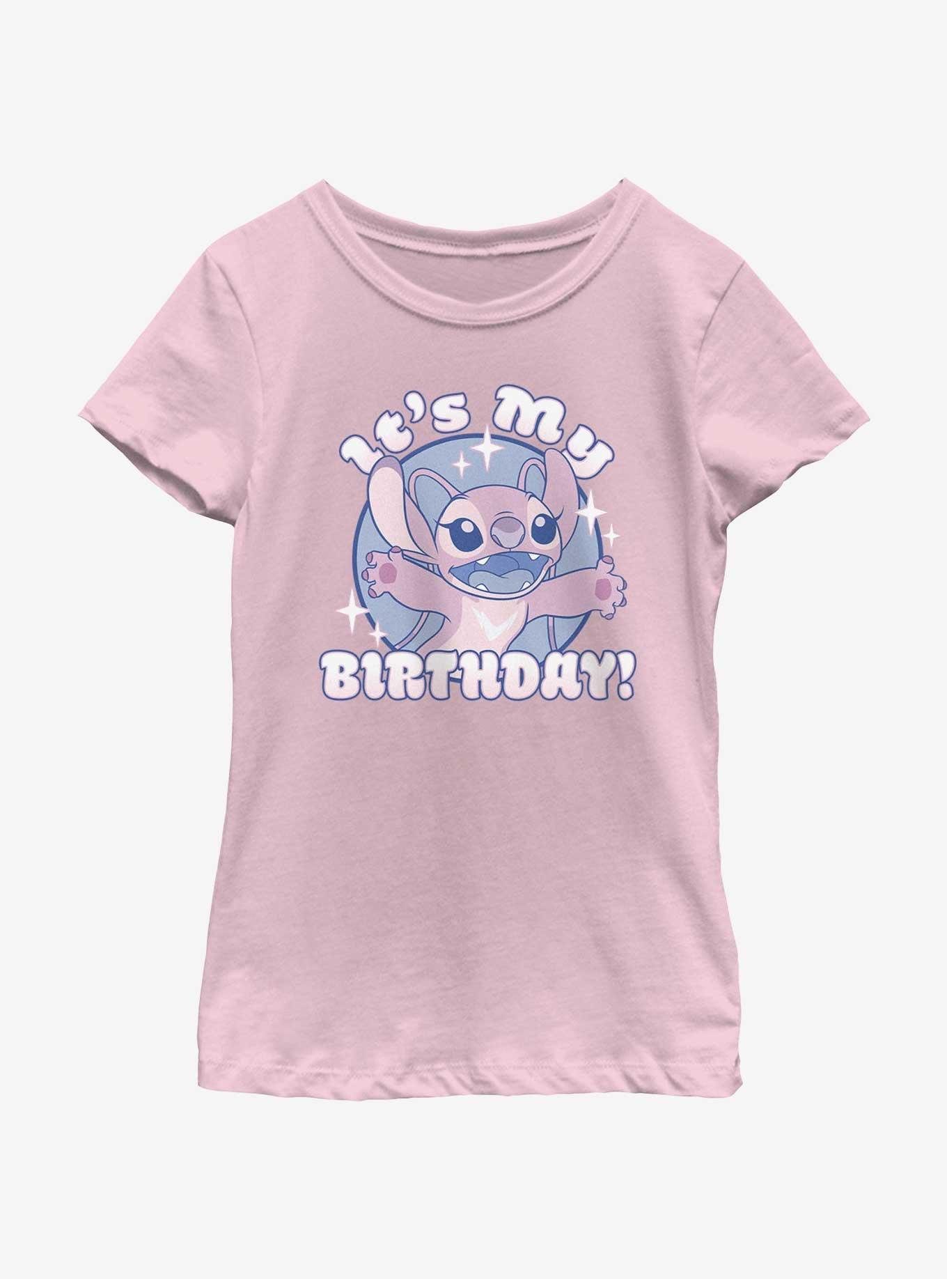 Disney Lilo & Stitch Angel Birthday T-Shirt, PINK, hi-res