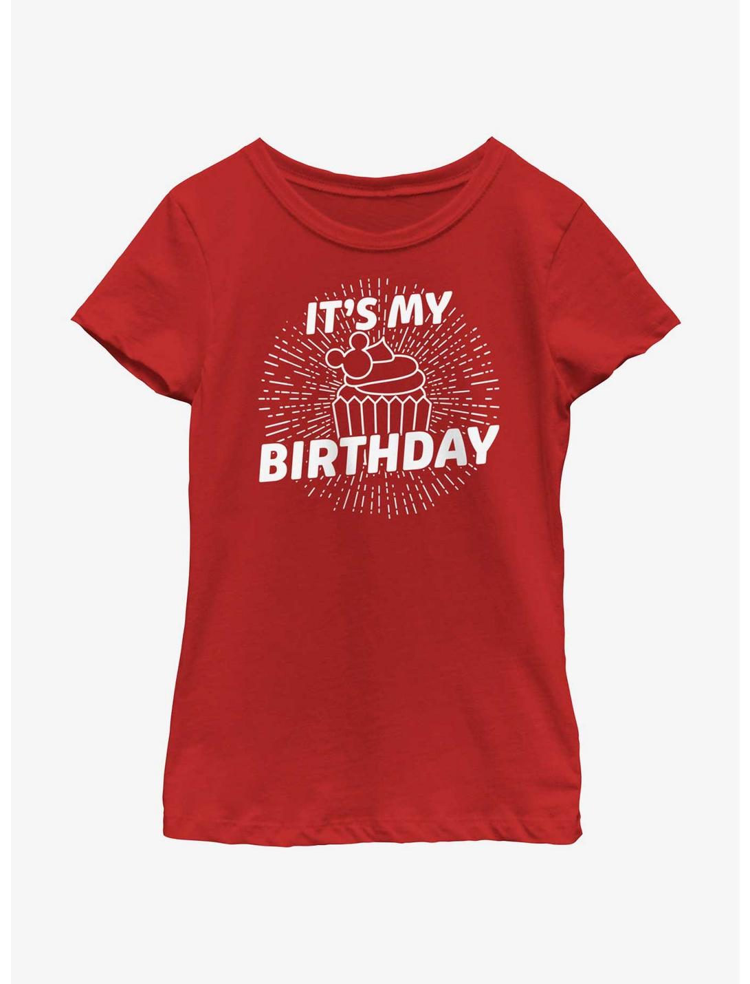 Disney Mickey Mouse Birthday Cupcake T-Shirt, RED, hi-res