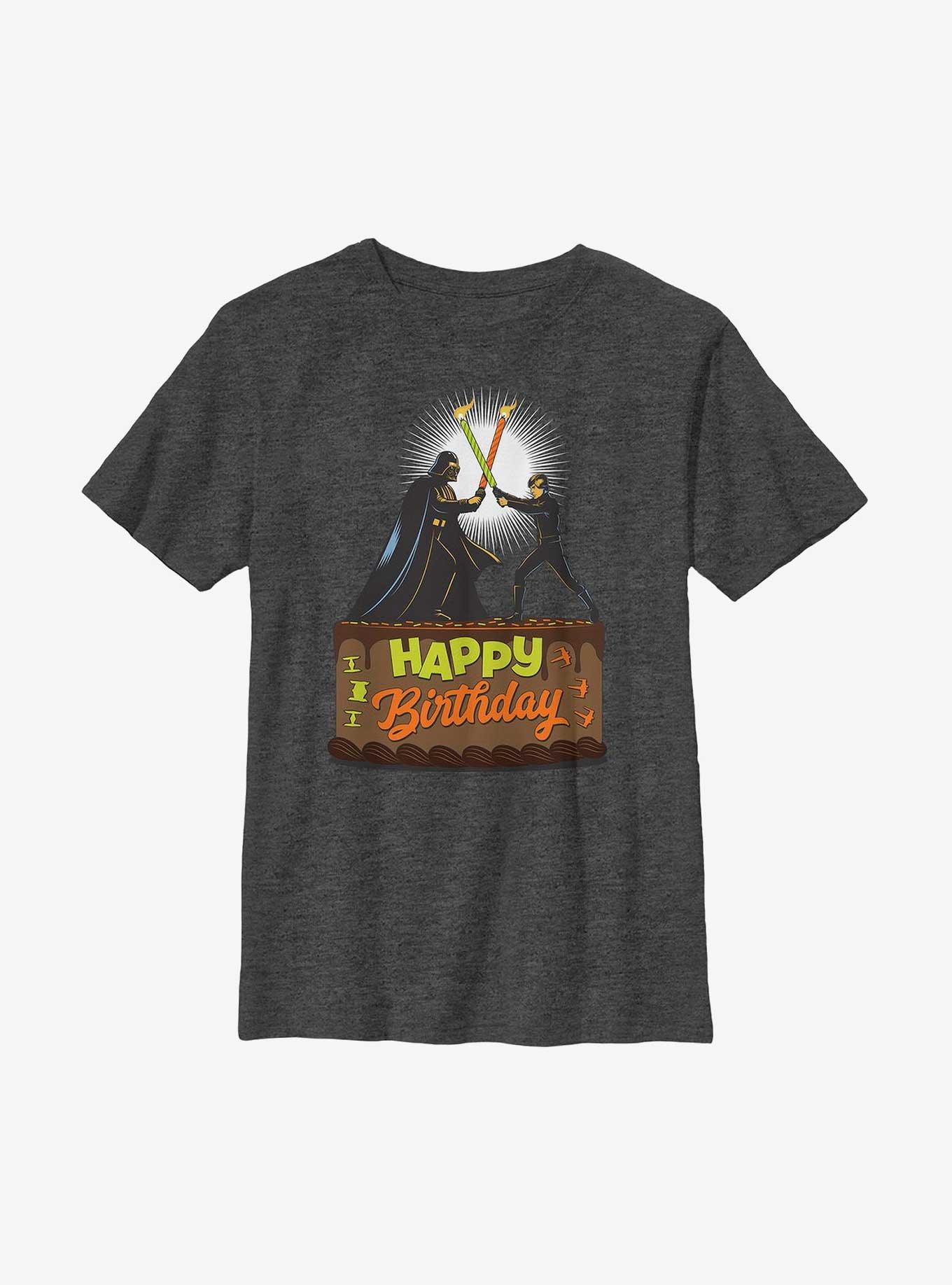 Star Wars Duel Bday T-Shirt, CHAR HTR, hi-res