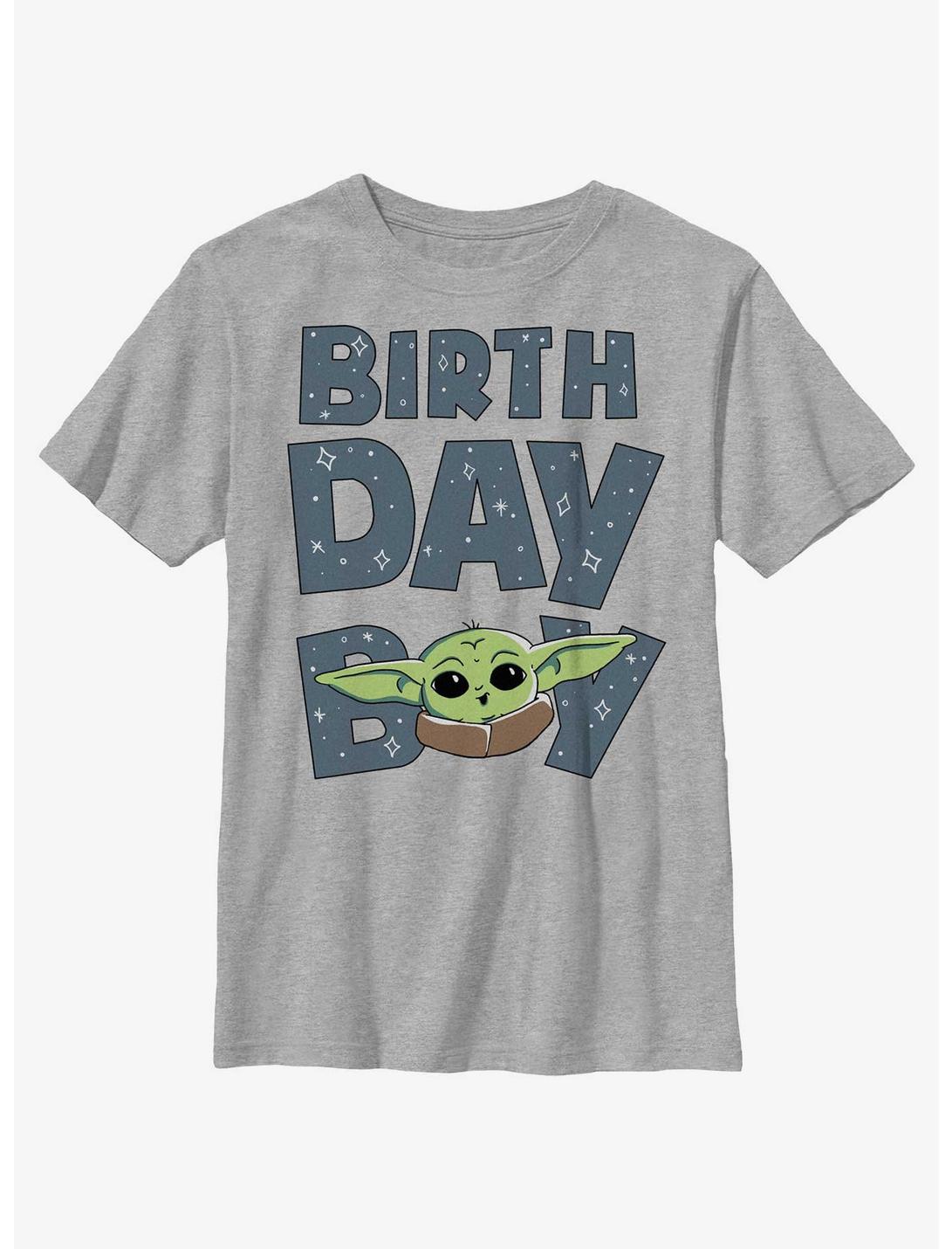 Star Wars The Mandalorian Grogu Face Bday Boy T-Shirt, ATH HTR, hi-res
