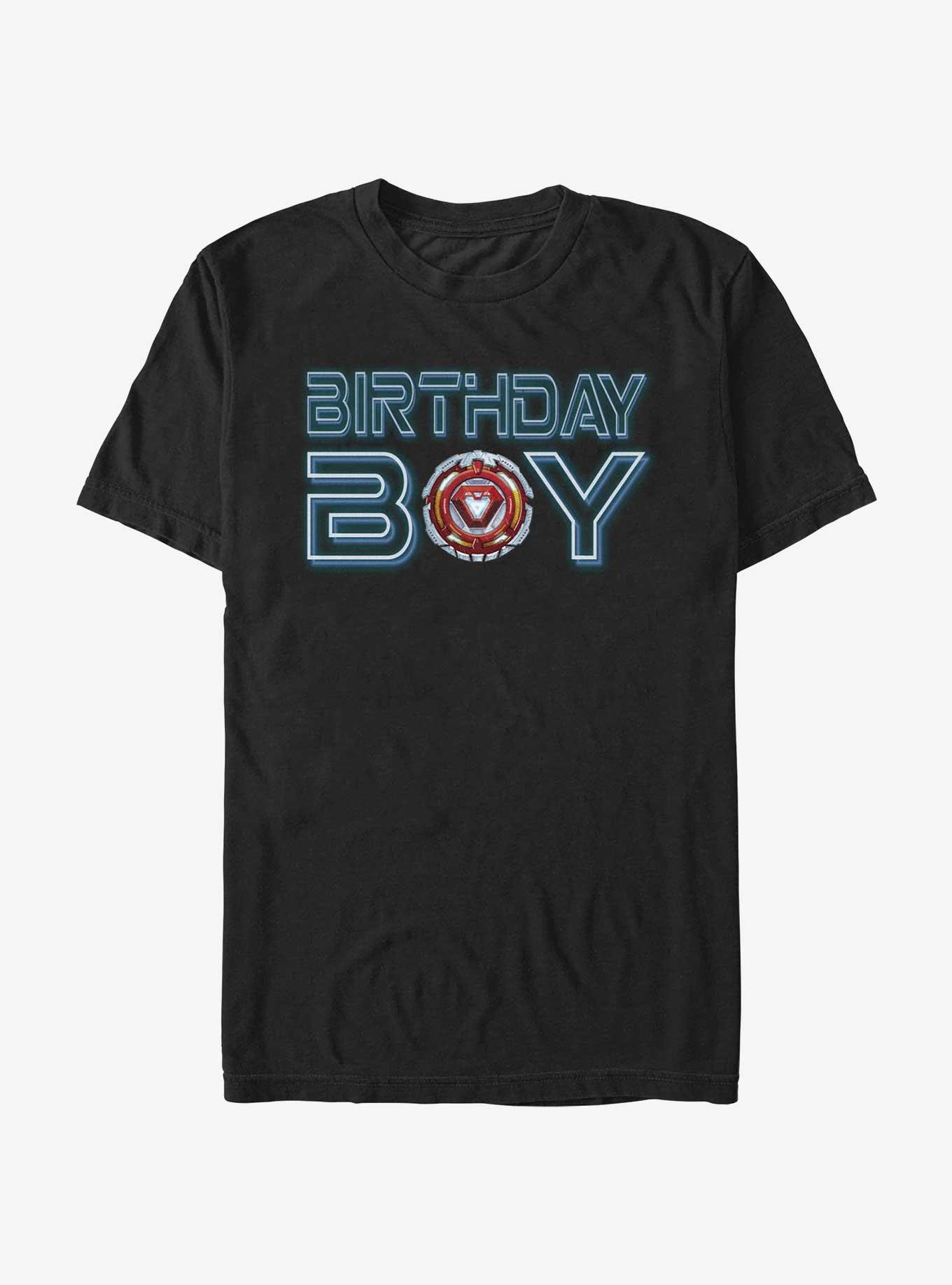 Marvel Iron Man Badge Bday T-Shirt, BLACK, hi-res