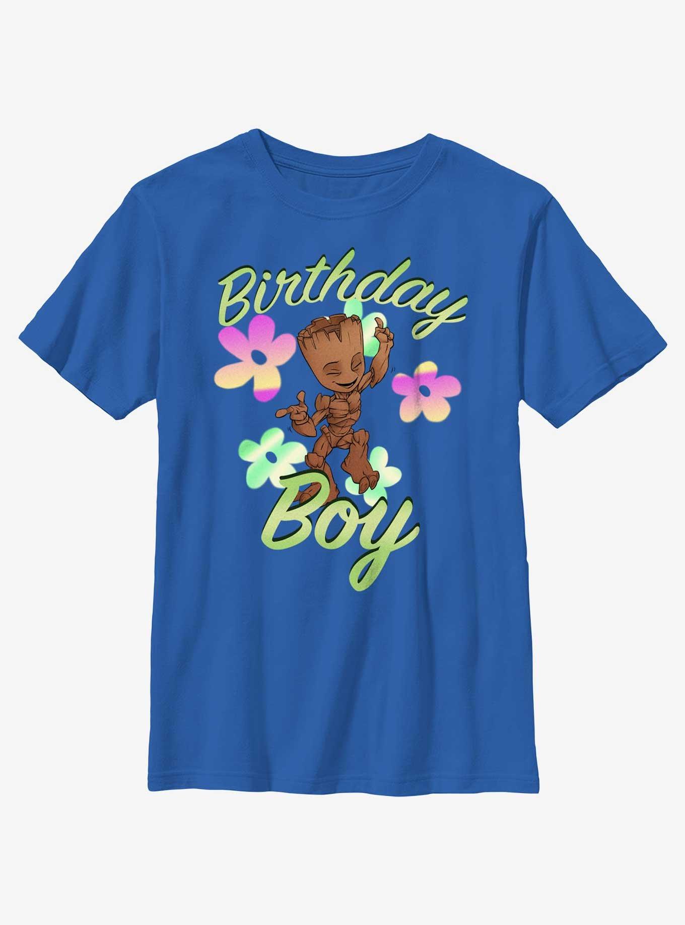 Marvel Guardians Of The Galaxy Guardians Birthday Boy Groot T-Shirt, ROYAL, hi-res