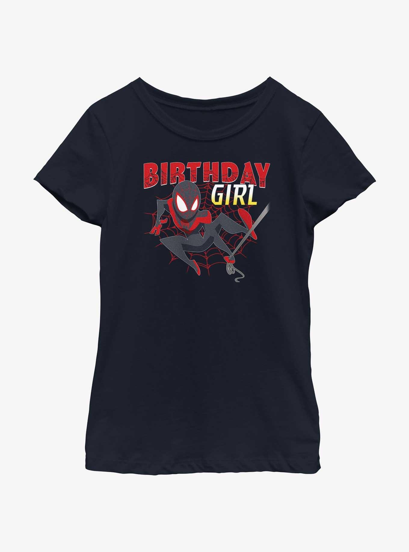 Marvel Spider-Man Miles Morales Bday Girl T-Shirt, NAVY, hi-res