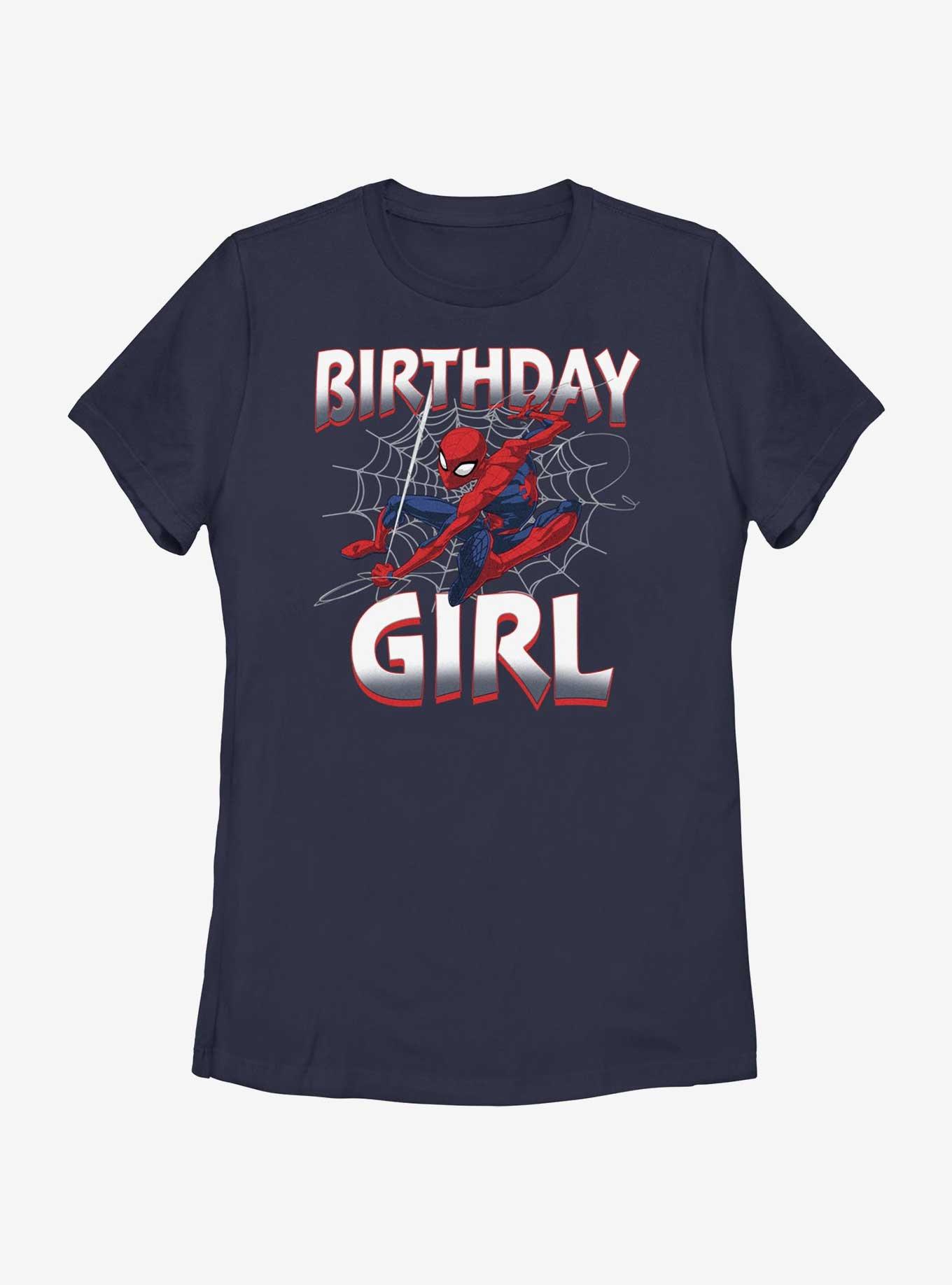 Marvel Spider-Man Web Birthday Girl T-Shirt, NAVY, hi-res