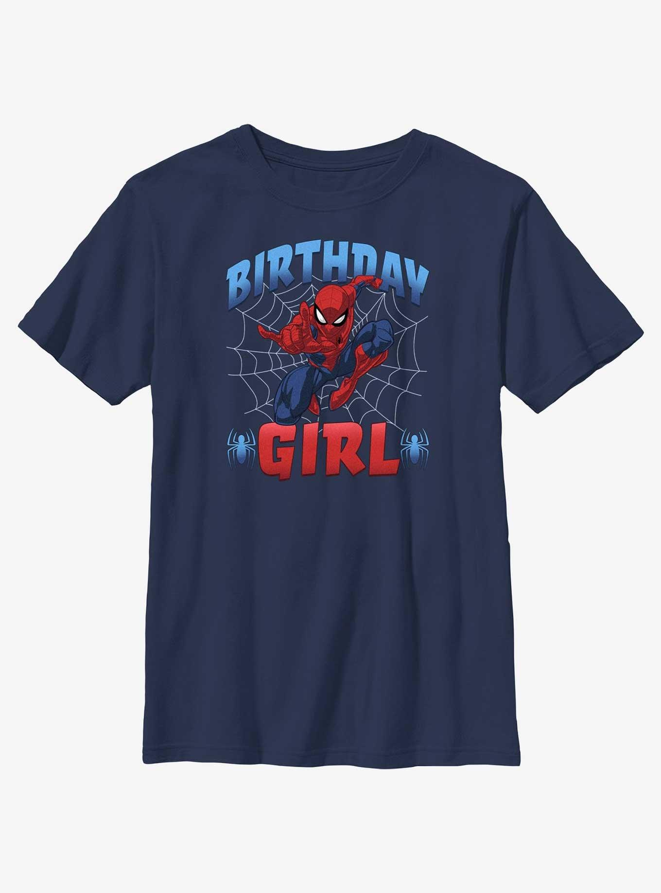 Marvel Spider-Man Spidey Bday Girl T-Shirt, NAVY, hi-res