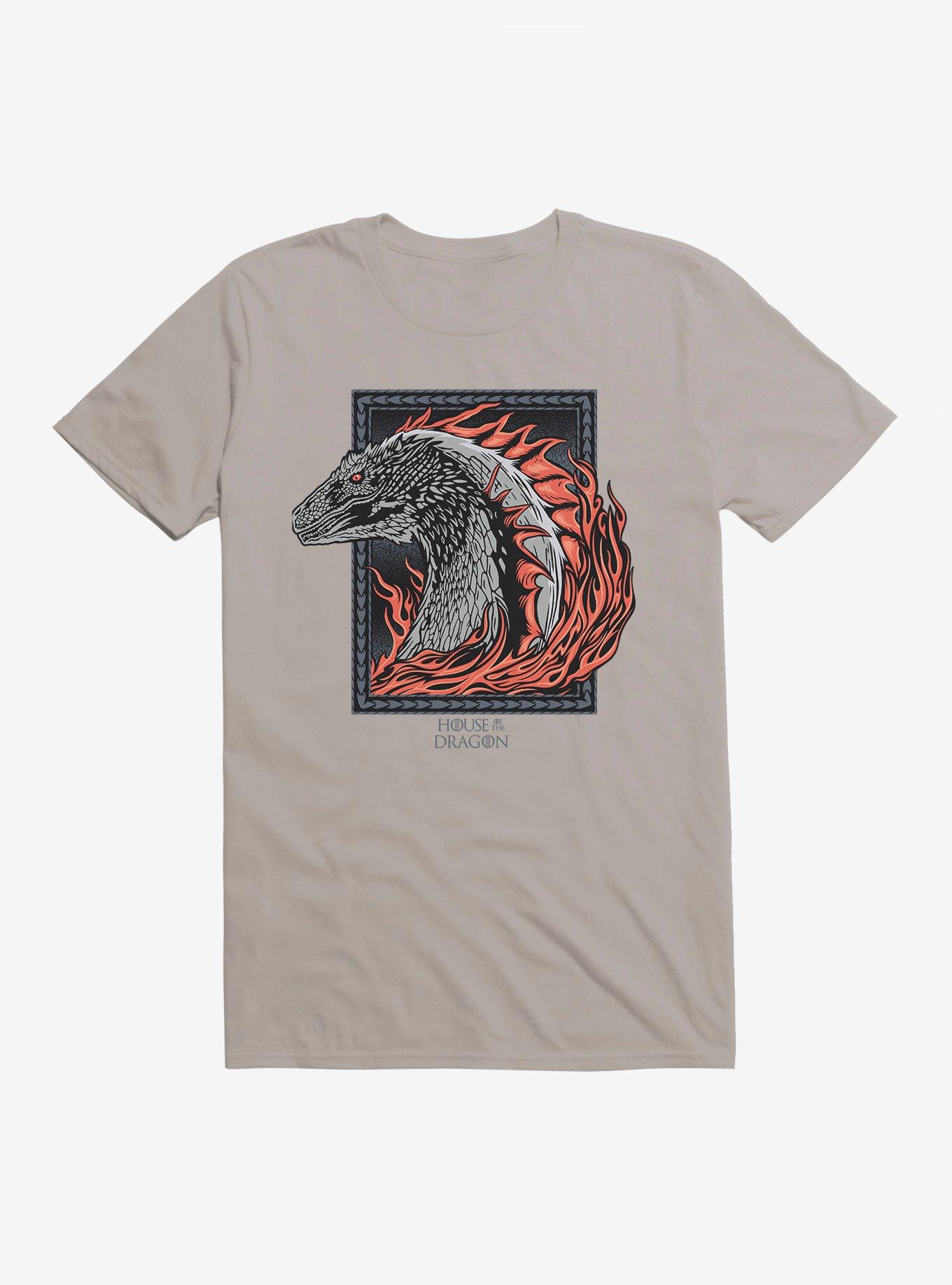 House of the Dragon Burning Dragon T-Shirt, LIGHT GREY, hi-res