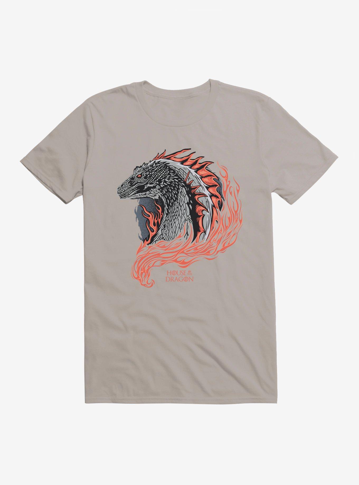 House of the Dragon Burning Dragon T-Shirt, LIGHT GREY, hi-res