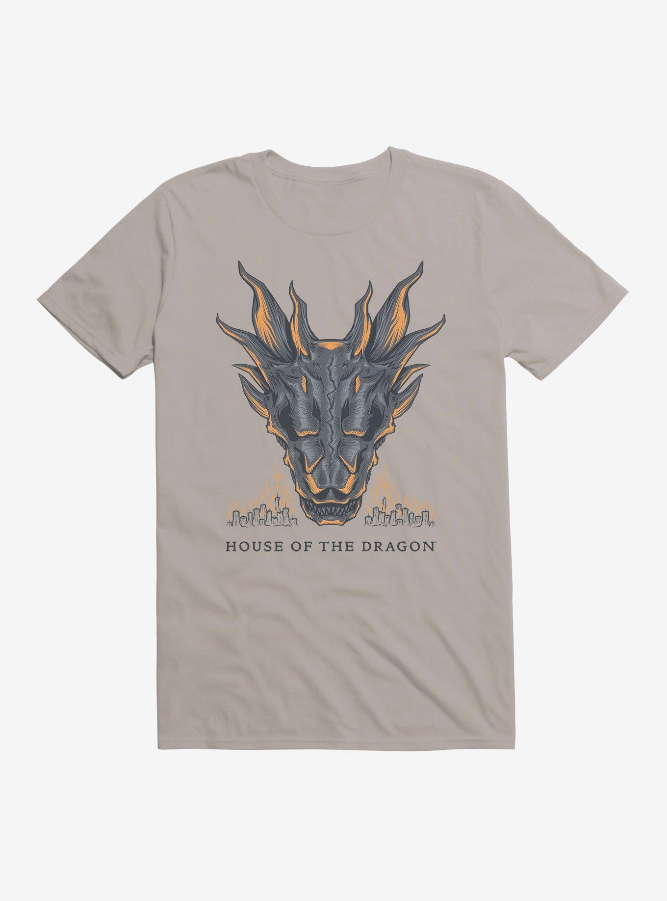House of the Dragon Burning Fire T-Shirt, LIGHT GREY, hi-res