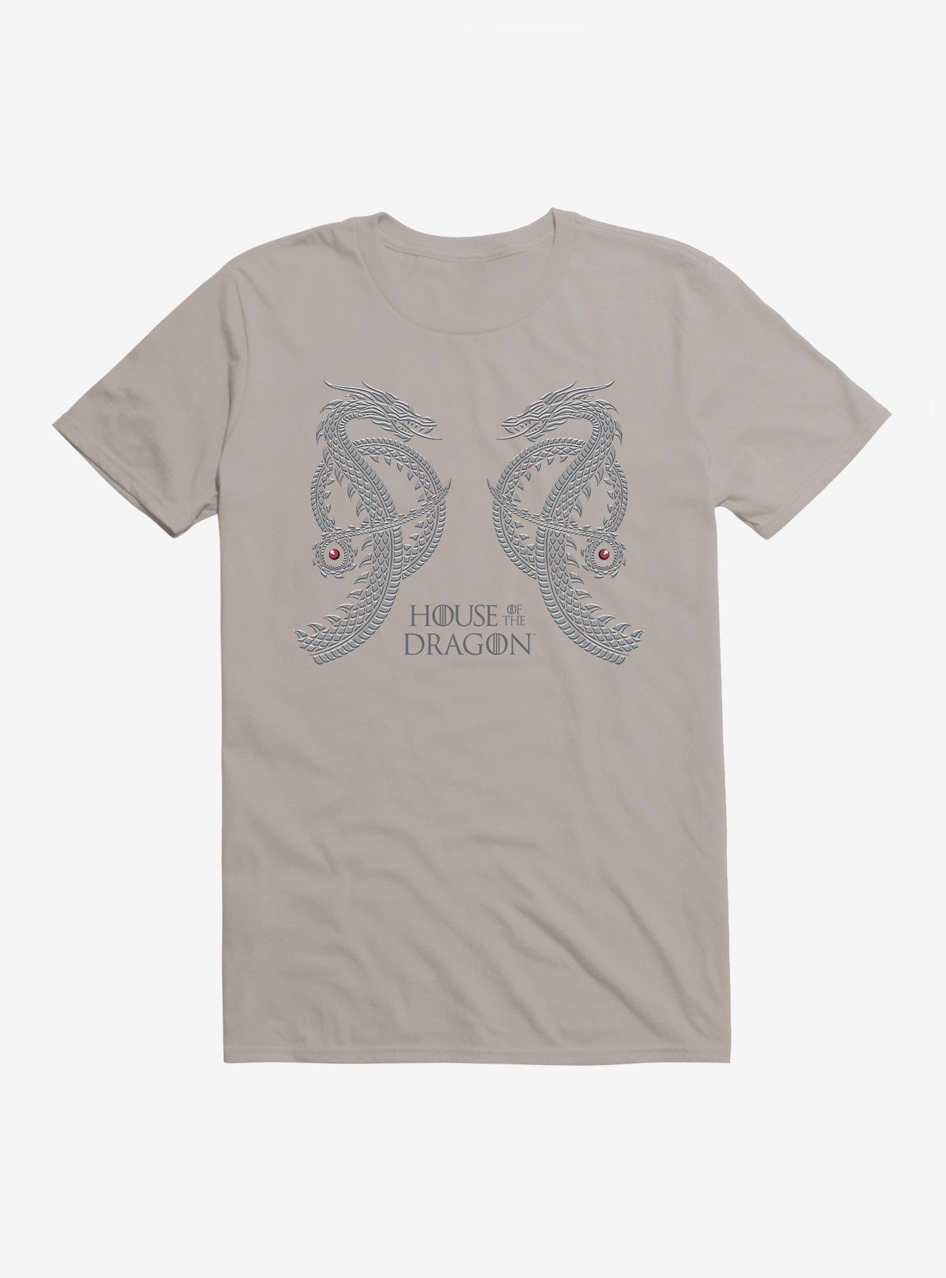 House of the Dragon Twin Dragons T-Shirt, LIGHT GREY, hi-res