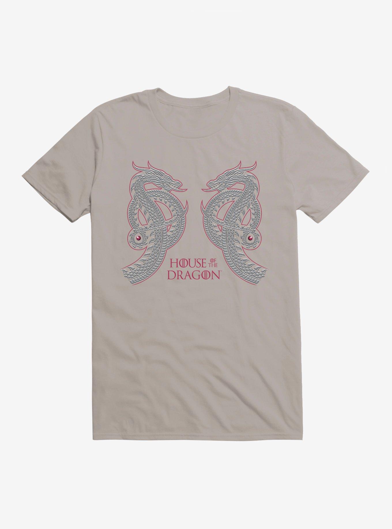 House of the Dragon Twin Dragons T-Shirt, LIGHT GREY, hi-res