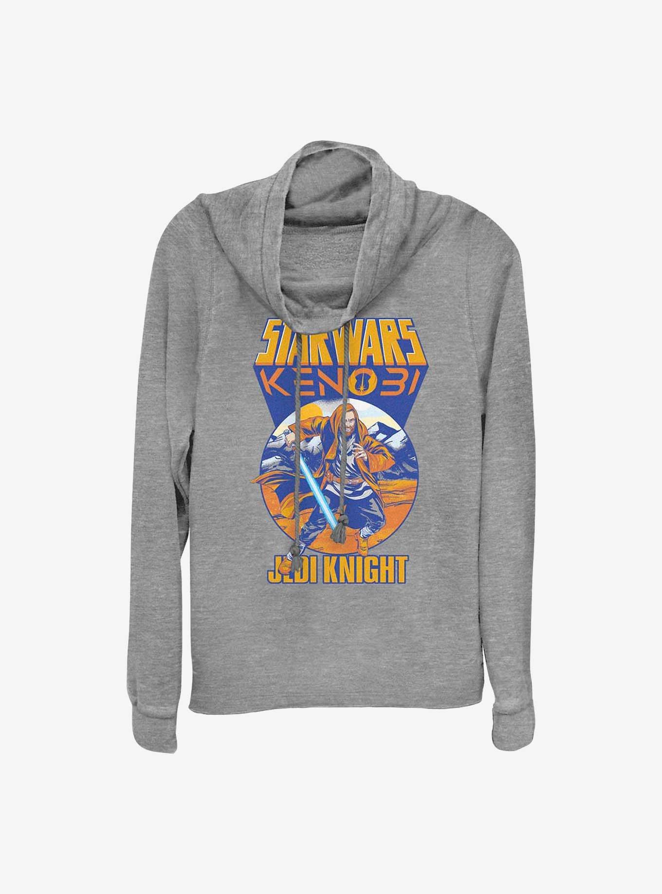 Star Wars Obi-Wan Kenobi Jedi Knight Cowlneck Long-Sleeve Girls Top, GRAY HTR, hi-res