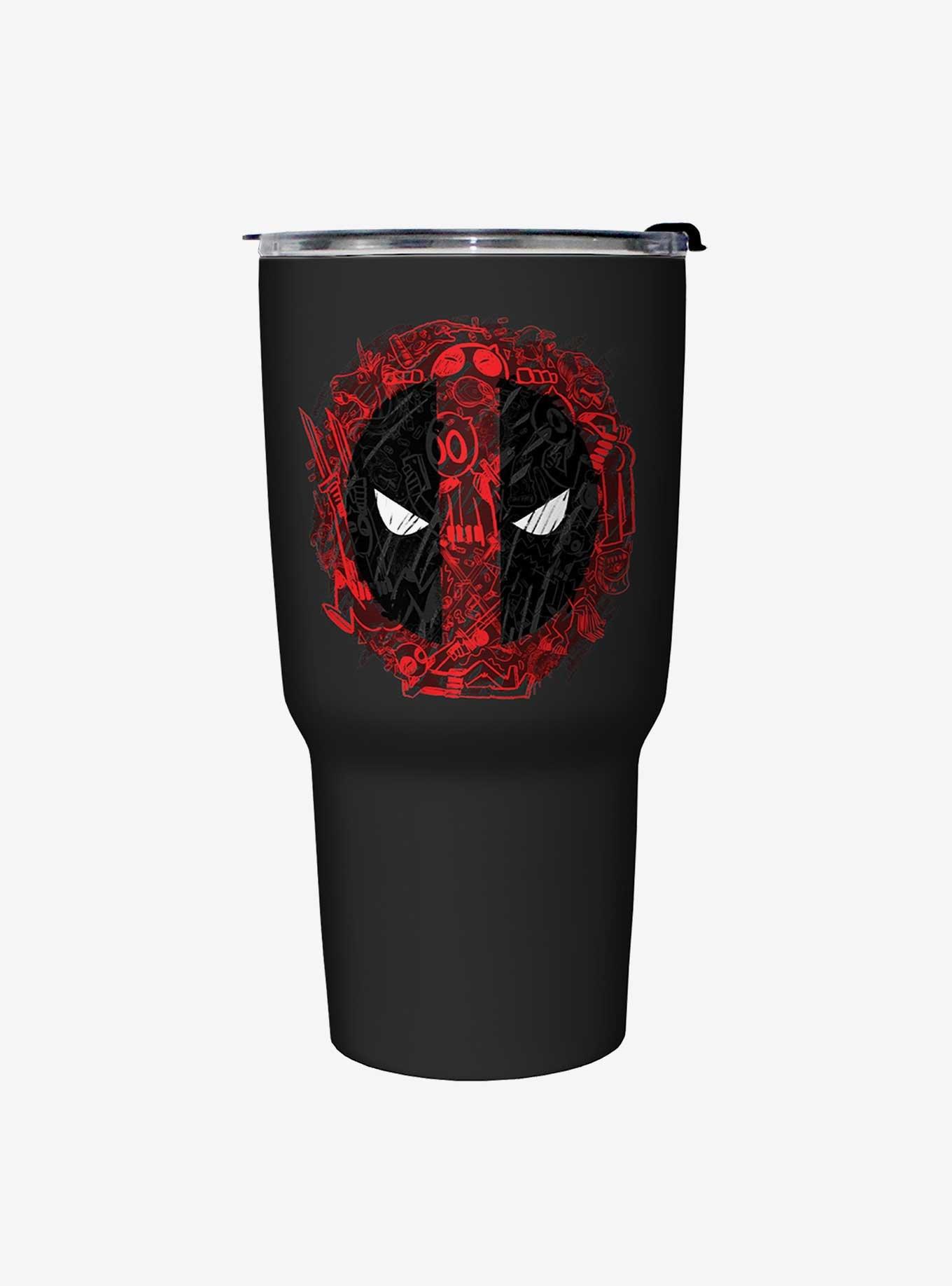 Marvel Deadpool Overlay Logo Travel Mug, , hi-res