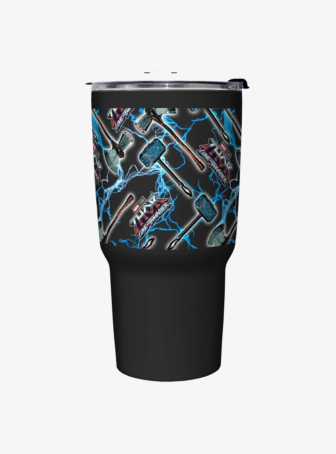 Marvel Thor: Love and Thunder Weapons Pattern Travel Mug, , hi-res