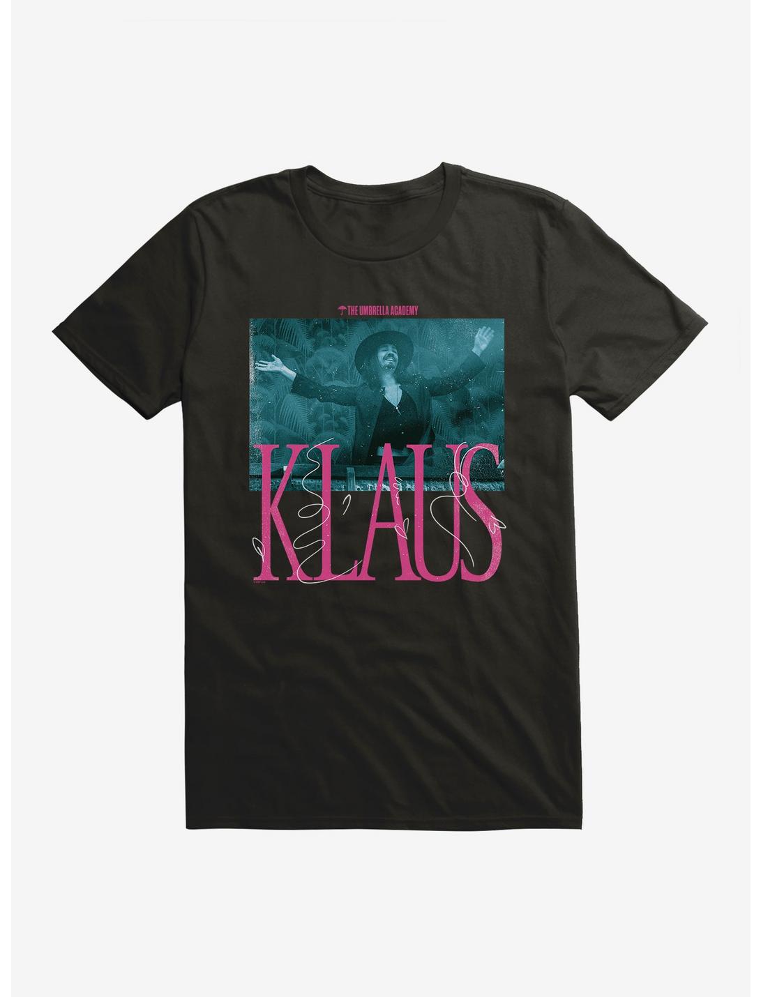 Umbrella Academy Klaus Pink Font T-Shirt, , hi-res