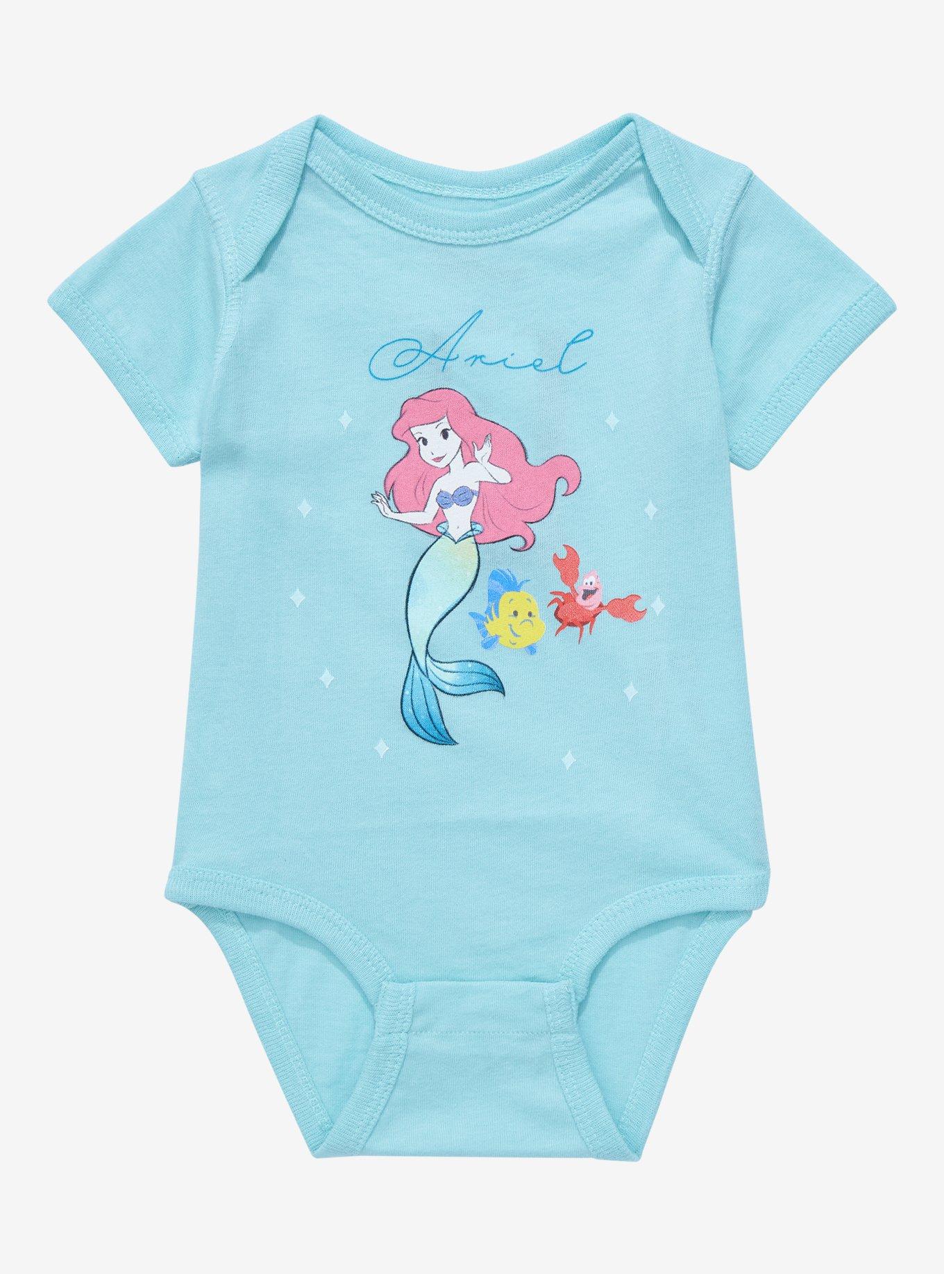Disney The Little Mermaid Ariel & Friends Infant One-Piece - BoxLunch Exclusive , TEAL BLUE, hi-res