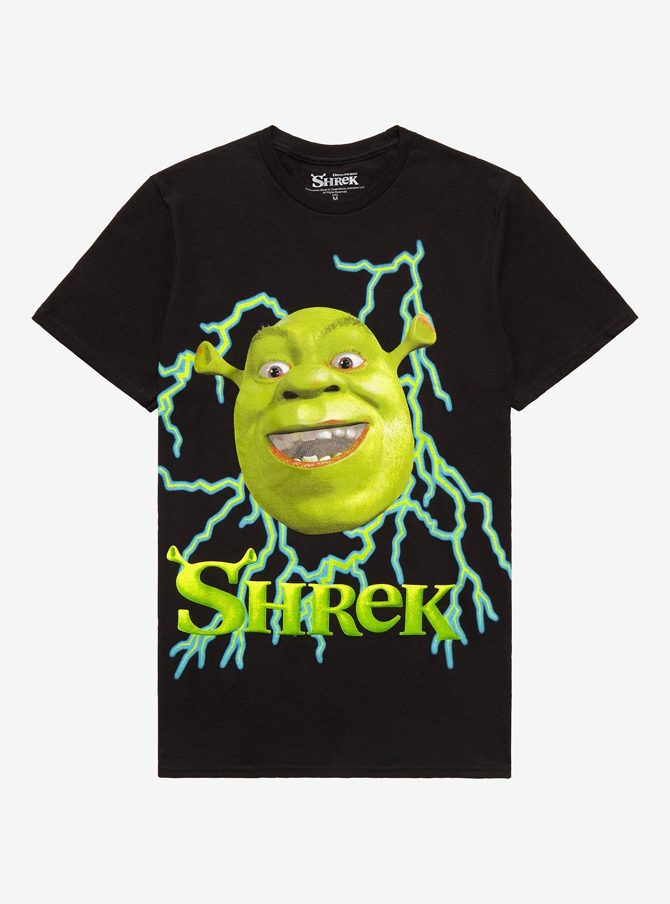 Shrek Lightning Face T-Shirt, BLACK, hi-res