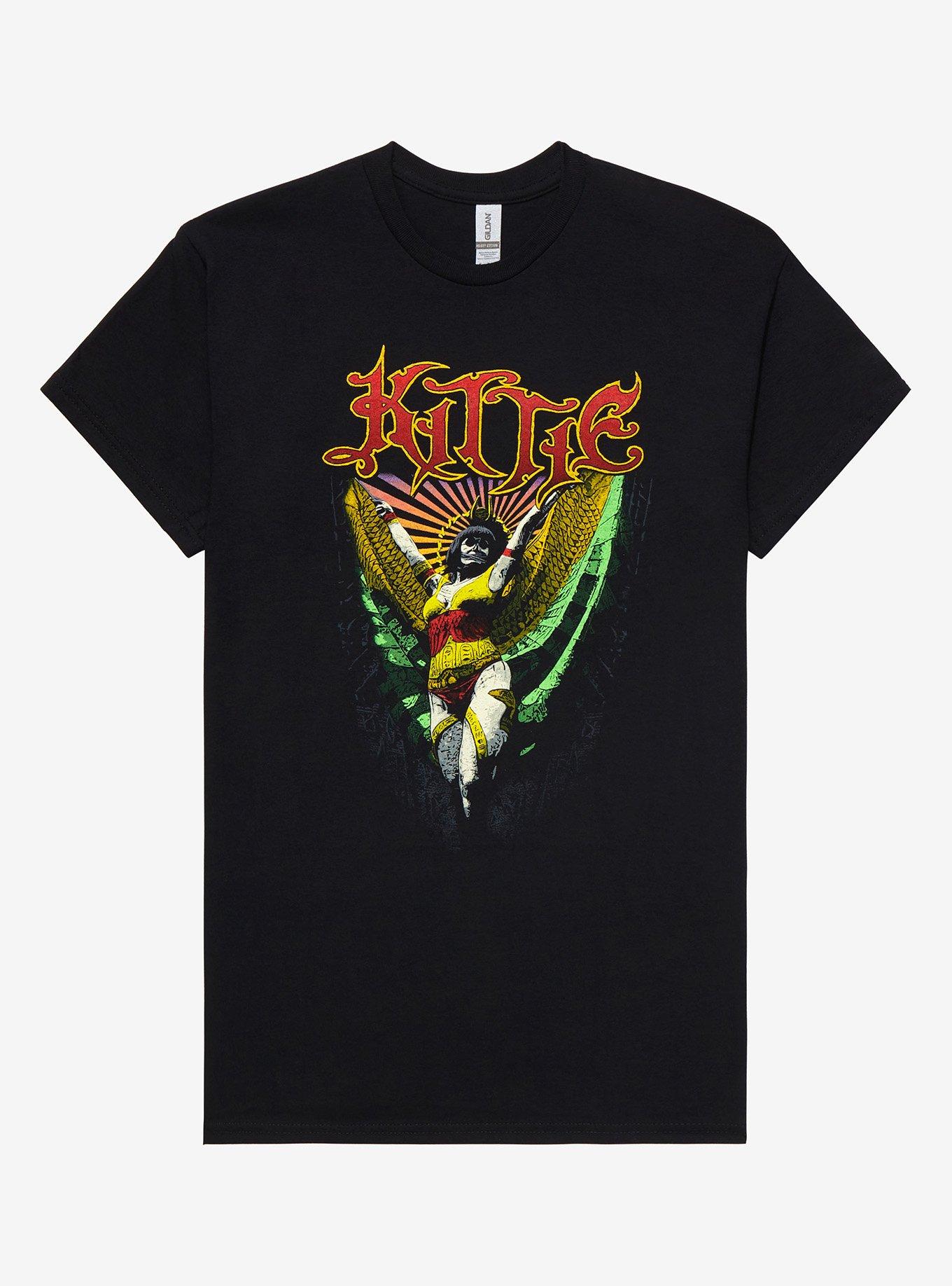 Kittie Winged Woman Statue T-Shirt, BLACK, hi-res view 1