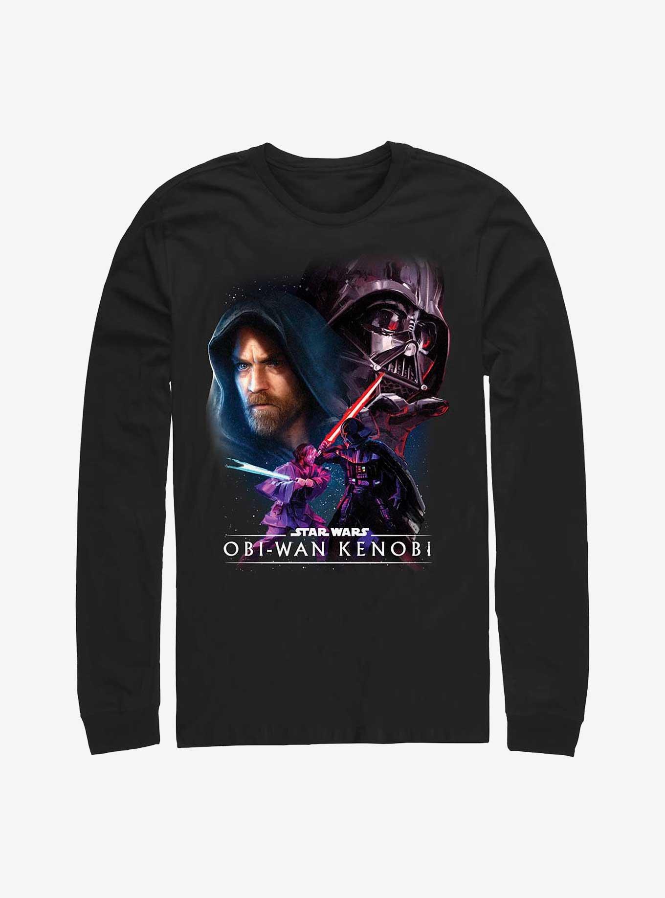 Star Wars Obi-Wan Big Face Off Long-SLeeve T-Shirt, BLACK, hi-res