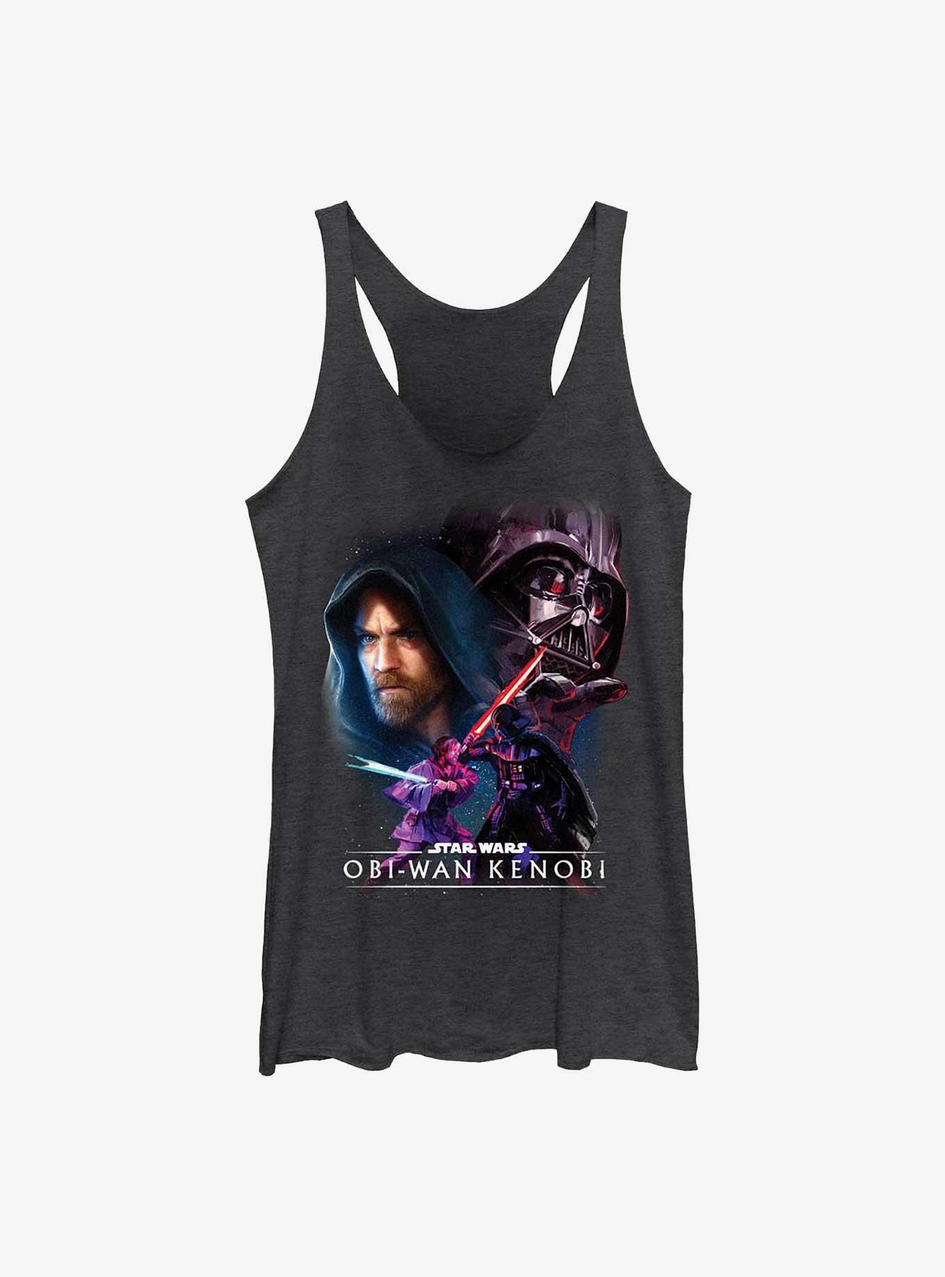 Star Wars Obi-Wan Big Face Off Girls Raw Edge Tank