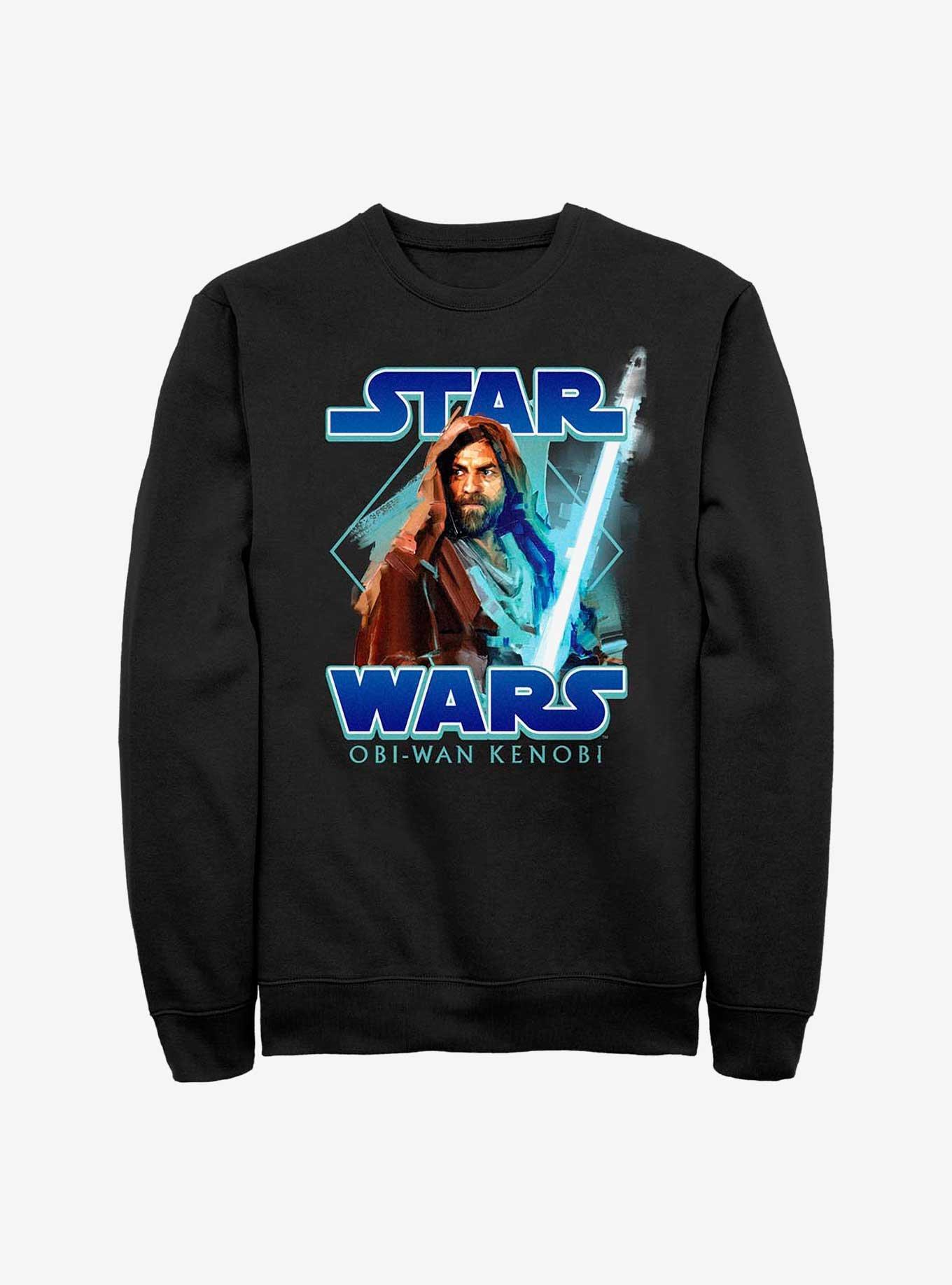Star Wars Obi-Wan Painterly With Logo Sweatshirt, BLACK, hi-res