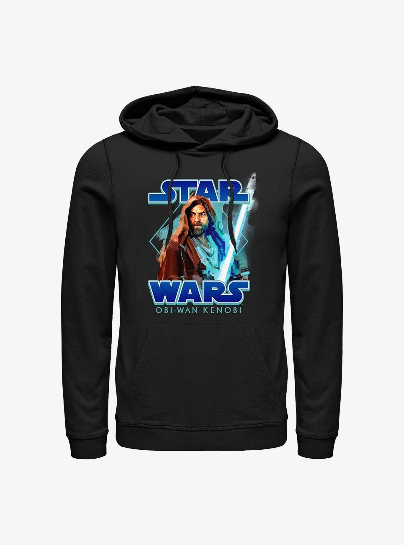 Star Wars Obi-Wan Painterly With Logo Hoodie, BLACK, hi-res