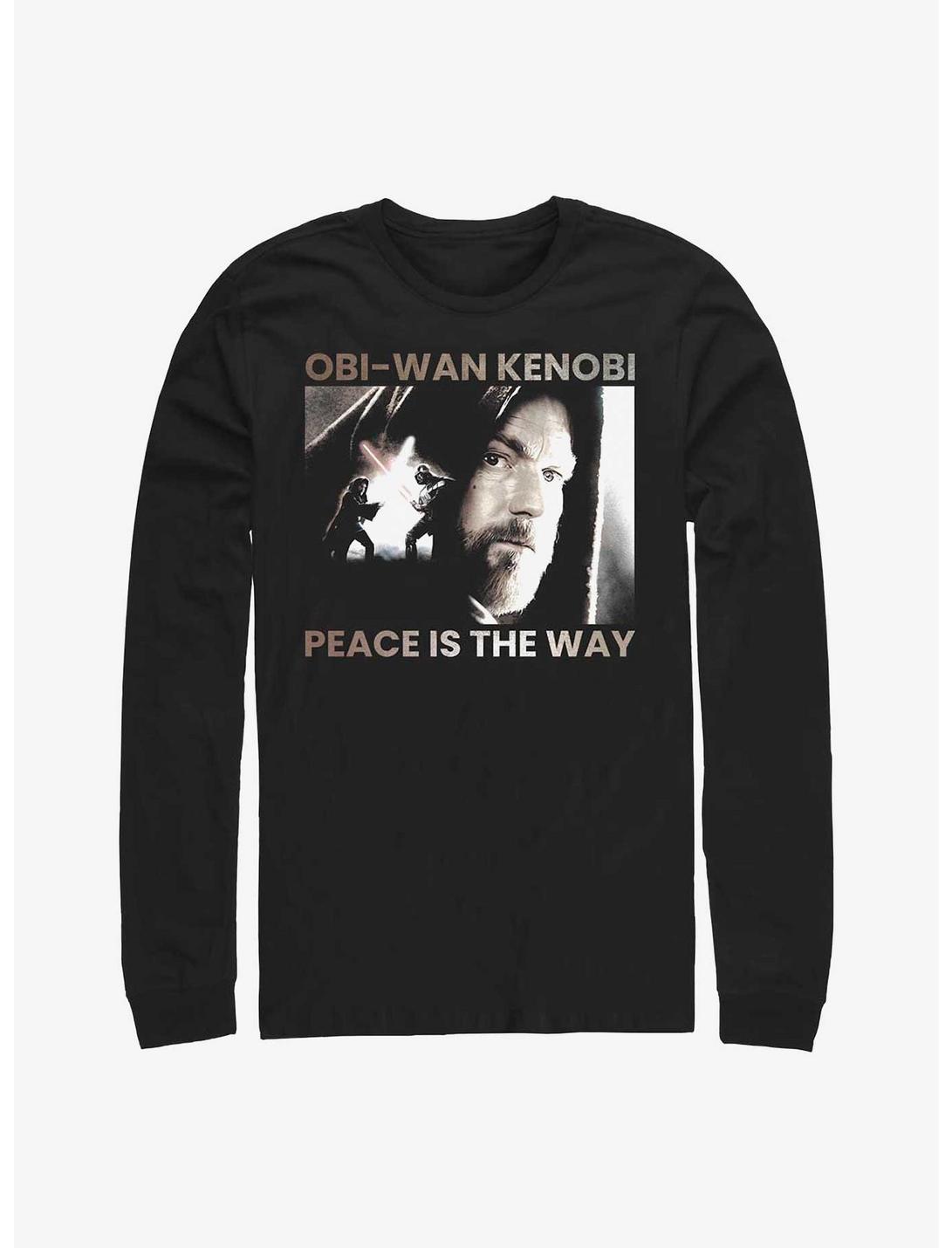 Star Wars Obi-Wan Peace Is The Way Long-SLeeve T-Shirt, BLACK, hi-res