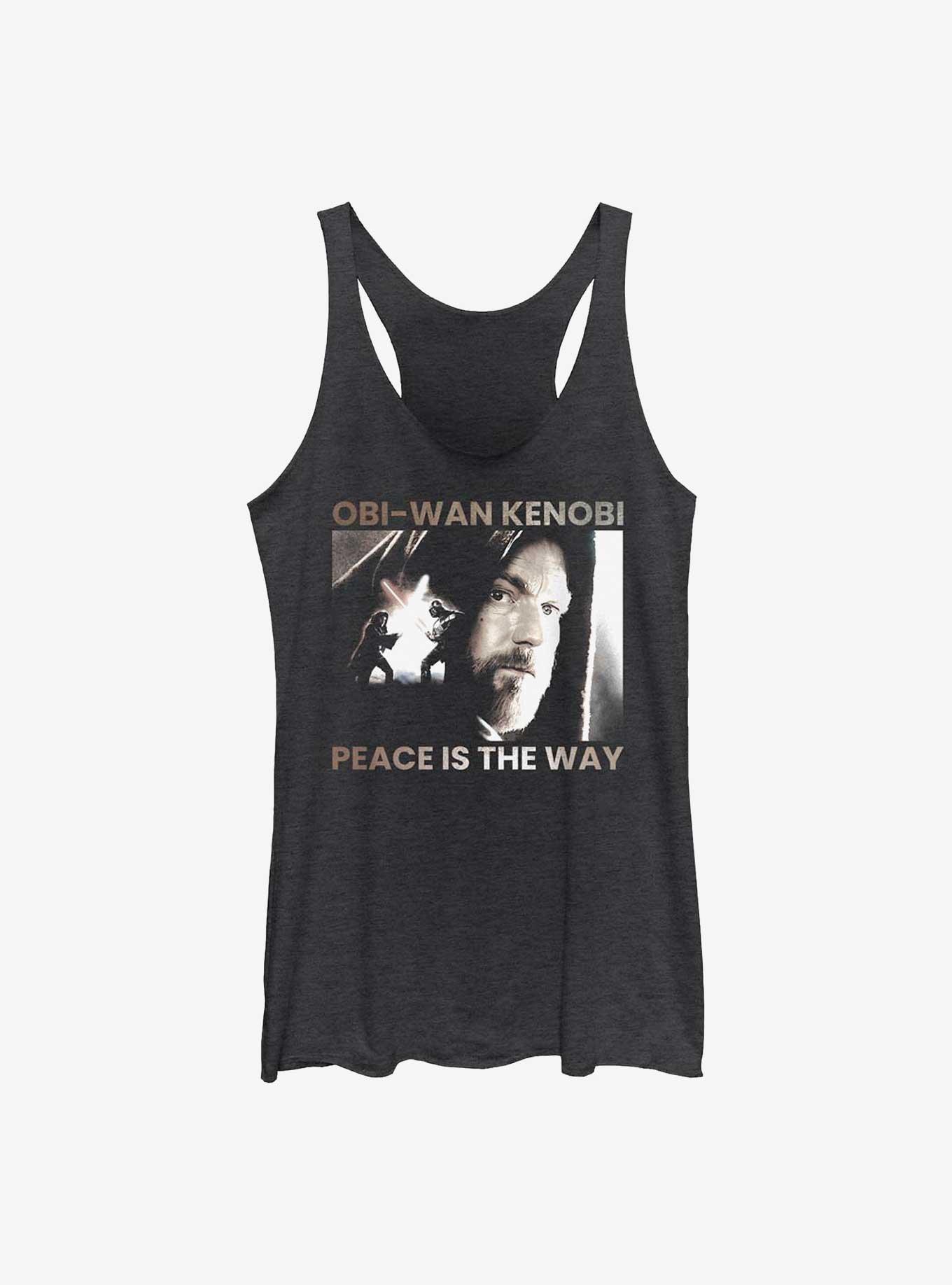 Star Wars Obi-Wan Peace Is The Way Girls Raw Edge Tank, , hi-res