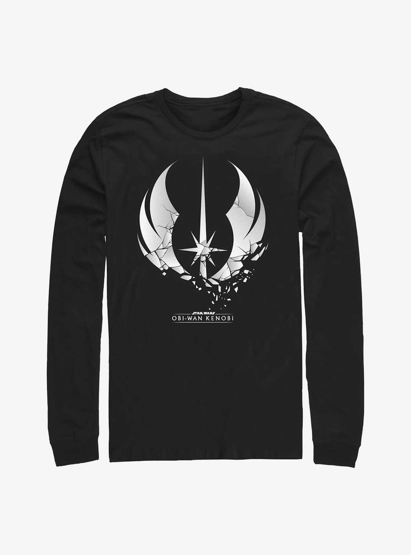 Star Wars Obi-Wan Shattered Jedi Logo Long-SLeeve T-Shirt, BLACK, hi-res