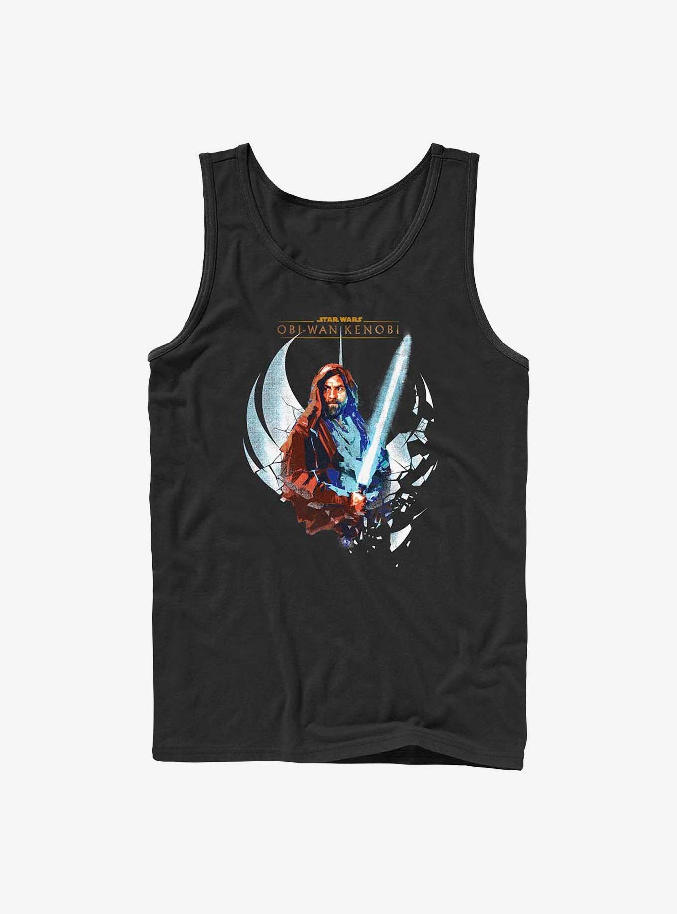 Star Wars Obi-Wan Wan Shattered Jedi Logo Tank, BLACK, hi-res