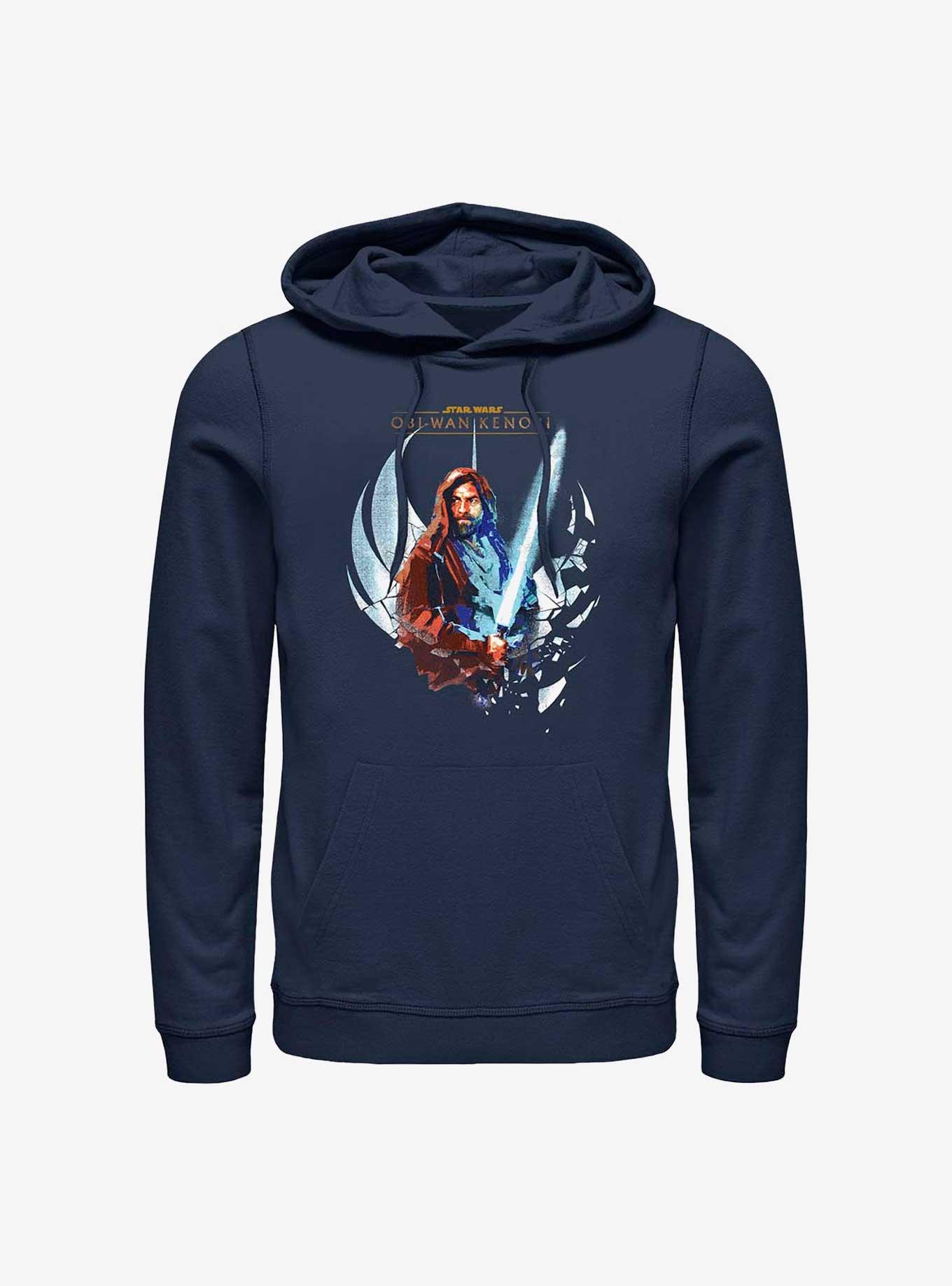 Star Wars Obi-Wan Wan Shattered Jedi Logo Hoodie, NAVY, hi-res